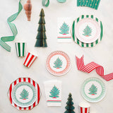 EMERALD GREEN SIGNATURE CABANA STRIPE PLATES
