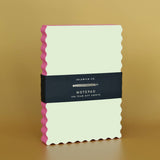Mini Wave Shaped Notepad | Citron + Hot Coral Edge