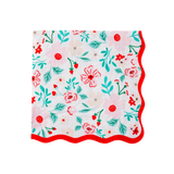 PINK & RED FLORAL DINNER NAPKINS