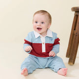 Baby Boys Albert Rugby Jumper- Blue Maroon
