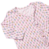 Baby Girls Ruffle Bamboo Romper- Carnation