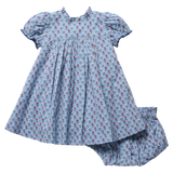 Baby Girls Lucia Dress Set- Light Blue Carnations