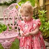 Baby Girls Jennifer Dress Set- Pink Candy Cane Santa