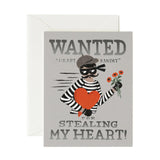 Heart Bandit Silver Valentine's Day Card