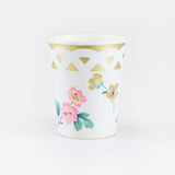 Basketweave Floral Cups