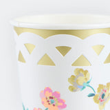 Basketweave Floral Cups