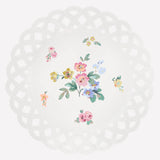 Basketweave Floral Dinner Plates
