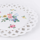 Basketweave Floral Dinner Plates