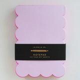Scalloped Shaped Notepad | Lilac + Hot Pink Edge