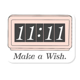 Retro Clock 11:11 "Make a Wish" Vinyl Sticker