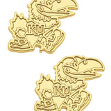 Kansas Jayhawks 24K Gold Plated Stud Earrings