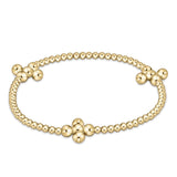 Beaded 4MM Gold Signature Cross 2.5MM Gold