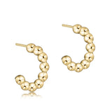 Beaded Classic 1" Post Hoop- 4mm Gold