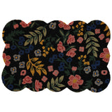 Portico Black Floral Scalloped Rifle Doormat 2x3