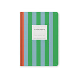 Blue Green Stripe Hardback Notebook