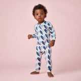 Baby Bamboo Romper- Blue Half Hearts