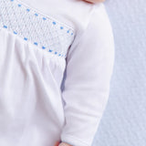 Sweetly Smocked Greeting Gown- Blue 0-3M