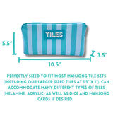 Mahjong Tile Bag- Blue Stripes