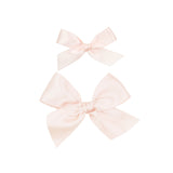 Satin Bow- Blush Clip- Small Alligator Clip