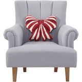 Red and White Bow Hook Pillow