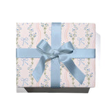 Watercolor Bow Wavy Stripe Wrapping Paper- Single Sheet