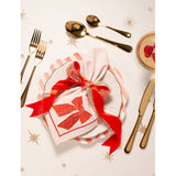 Soft Pink Bow Embroidered Napkins- Pack of 2