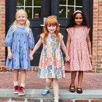 Girls Adaline Multi-Stripe Bows Dress