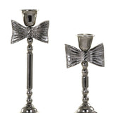 Bow Candlestick- Silver