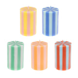 Bright Striped Pillar Candles