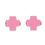 Signature Cross Stud- Bright Pink