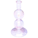 Candle Holder Glass 2 Bubbles Luster- Transparent