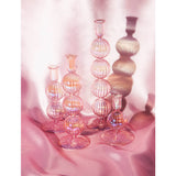 Candle Holder Glass 4 Bubbles Luster- Pink