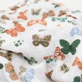 Cotton Muslin Swaddle Blanket- Butterflies