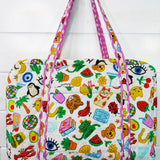 Quilted Weekender Duffle Bag | Lucky Vibes White