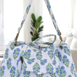 Alice Blue Floral Patterned Duffle Bag