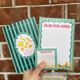 Oh, the Pasta-bilities! Punny Pasta Striped Notepad 5x7