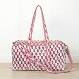 Hydrangea Quilted Duffel Bag-Pink