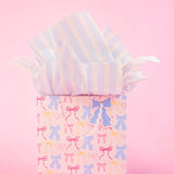 Pastel Blue/Blush Stripe Tissue Paper - Pack of 8 Sheets