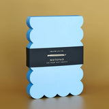 Scalloped Shaped Notepad | Aqua + Blue Edge