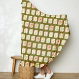 Flower Tiles Green Butter Blanket - Mahjong