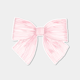 Pink Striped Bow Vinyl Sticker