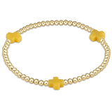 Egirl Signature Cross Small Gold Pattern 2mm Bead Bracelet