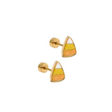 Candy Corn Screwback Stud Earrings