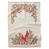Christmas Cardinals Tea Towel
