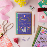 Cat Book Cover Birthday Card