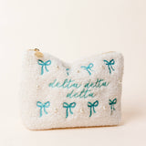 Sorority Bows & Pearls Teddy Pouch