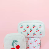 Cherry Teddy Cosmetic Zipper Bag - Small