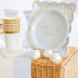 Welcome Baby Blue Plate