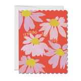 Scalloped Coneflower sympathy greeting card