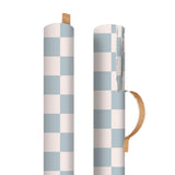 Blue and Cream Checker Board Roll Wrap